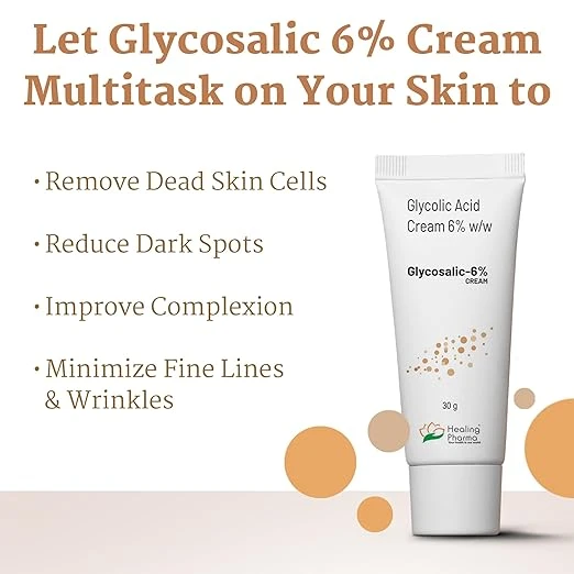 Healing Pharma-Glycolic Acid Cream 6% W/W-30g-anybringr