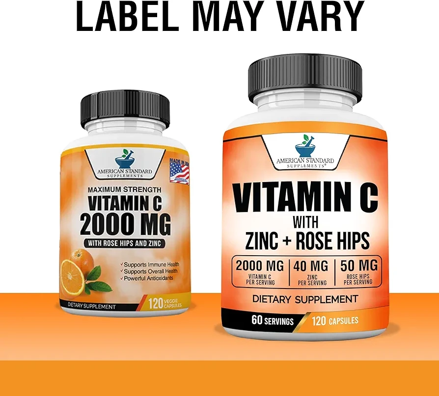 Supplements Vitamin C & Zinc-120 Capsules- Any Bringr