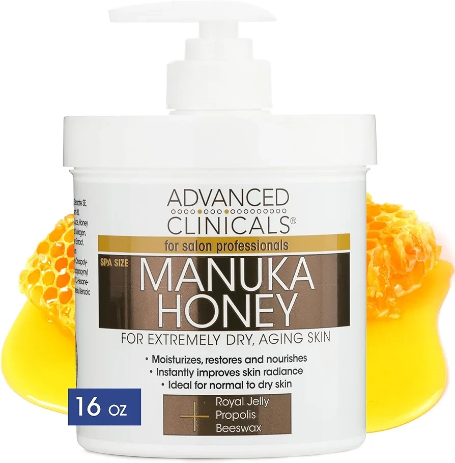 Advanced Clinicals Manuka Honey Cream Face Moisturizer-16Oz