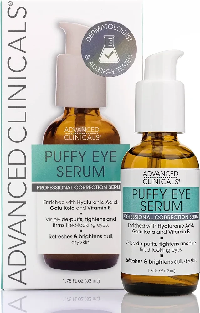 Advanced Clinicals Puffy Under Eye Face Serum 1.75 Fl Oz