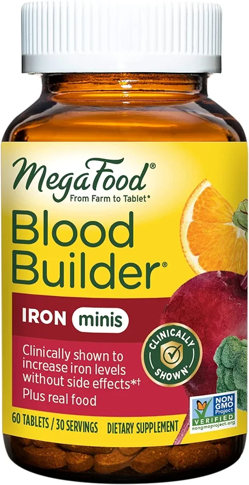 MegaFood Blood Builder Minis-Iron Supplement -Vegan-60 Tab