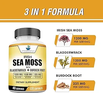 American Standard Supplements Irish Sea Moss - 120 Capsules