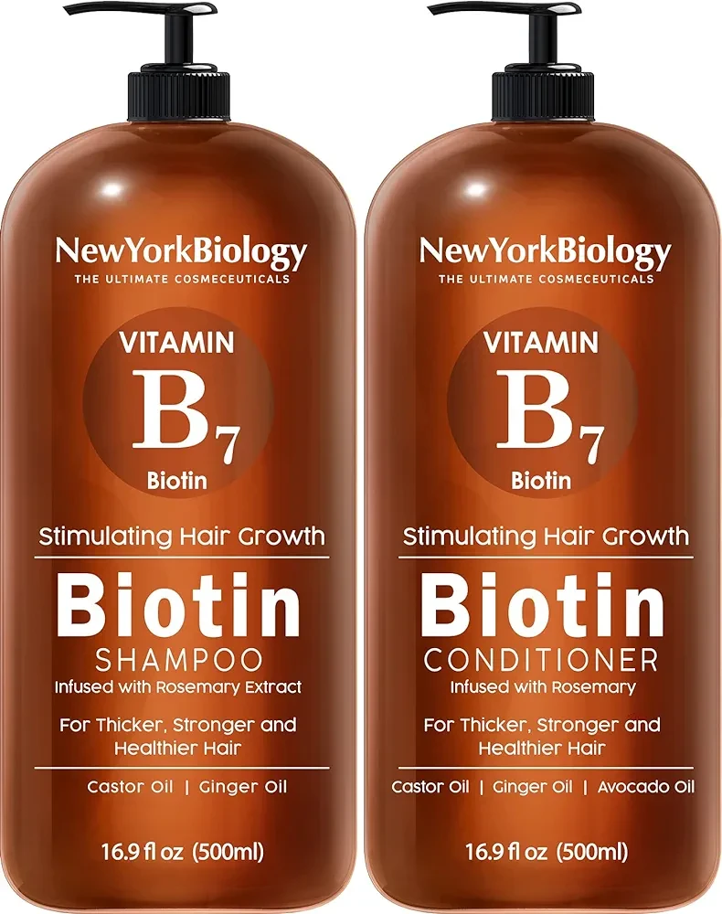 New York Biology Biotin Shampoo and Conditioner Set 16.9 Fl Oz