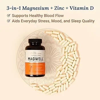 Live Conscious Magwell Magnesium Zinc & Vitamin D3  - 120 Caps