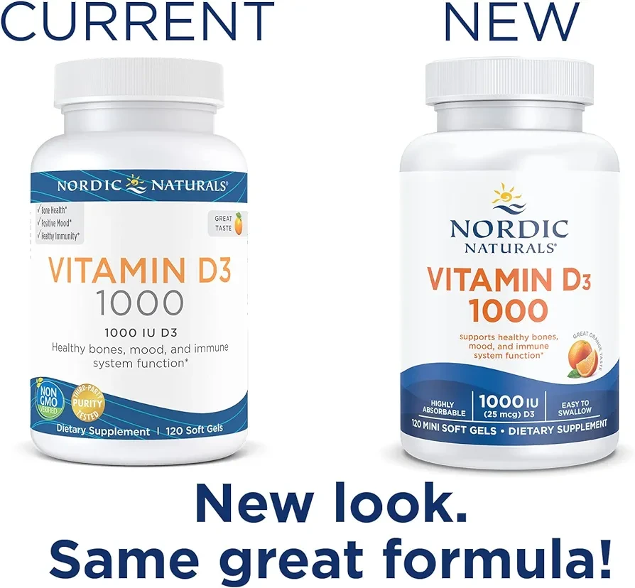 Nordic Naturals Vitamin D3 1000, Orange - 120 Mini Soft Gels