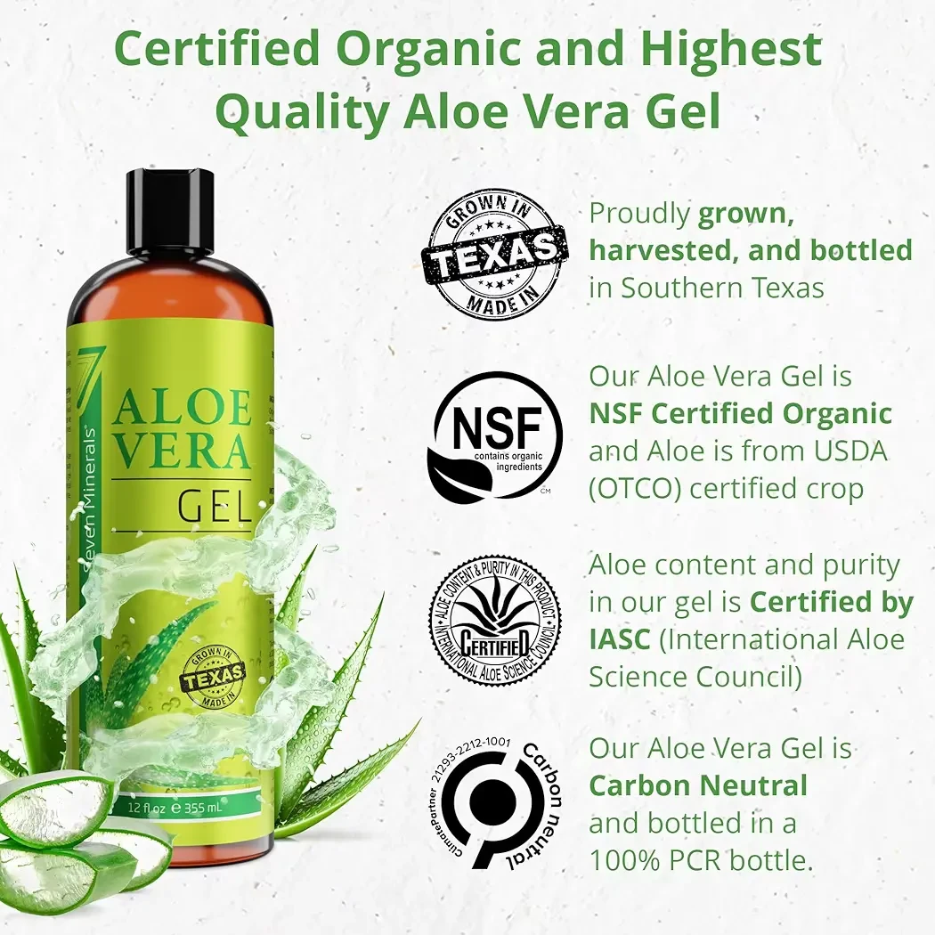 Seven Minerals Organic Aloe Vera Gel 12oz