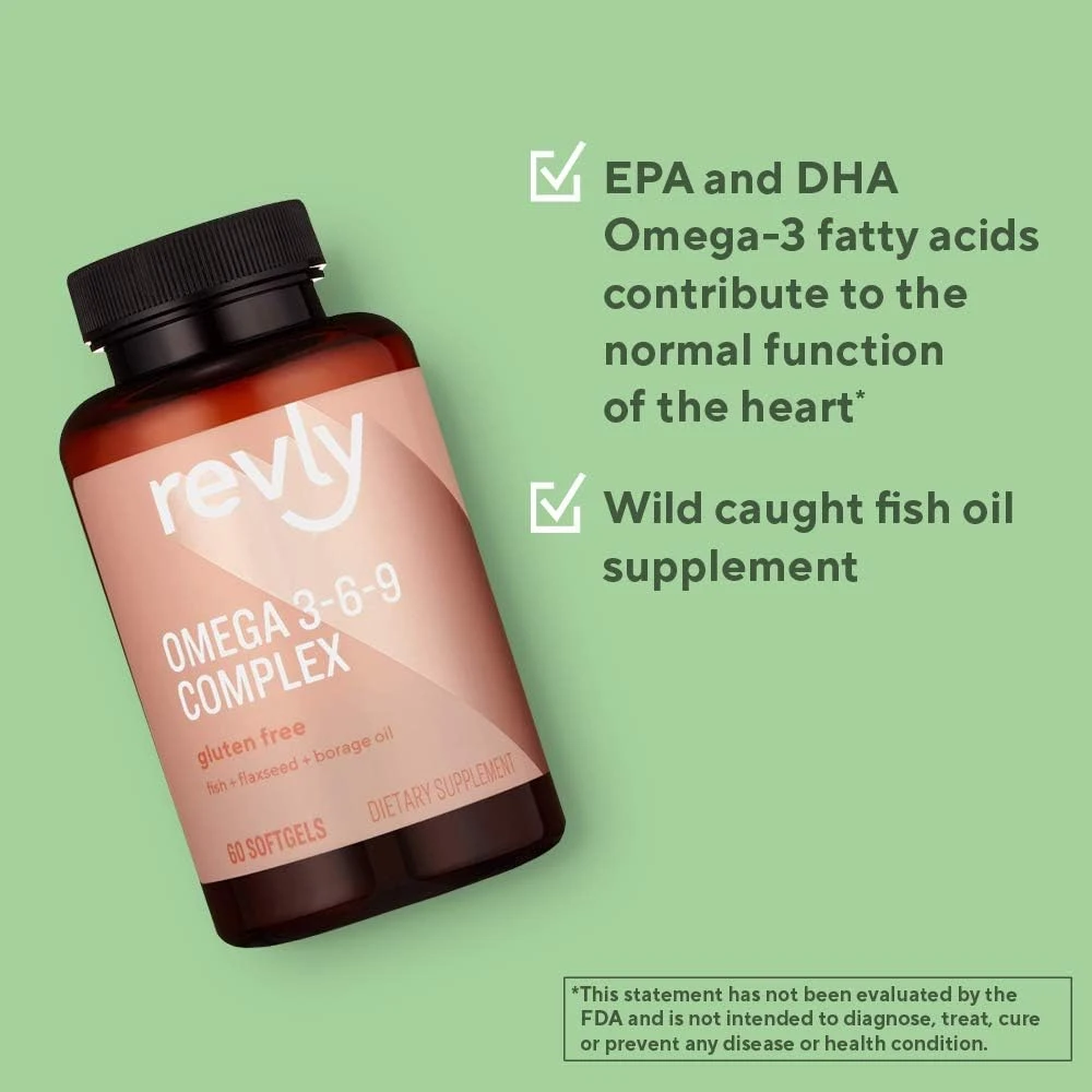 Amazon Brand - Revly Omega 3-6-9 Complex of Fish - 60 Softgels