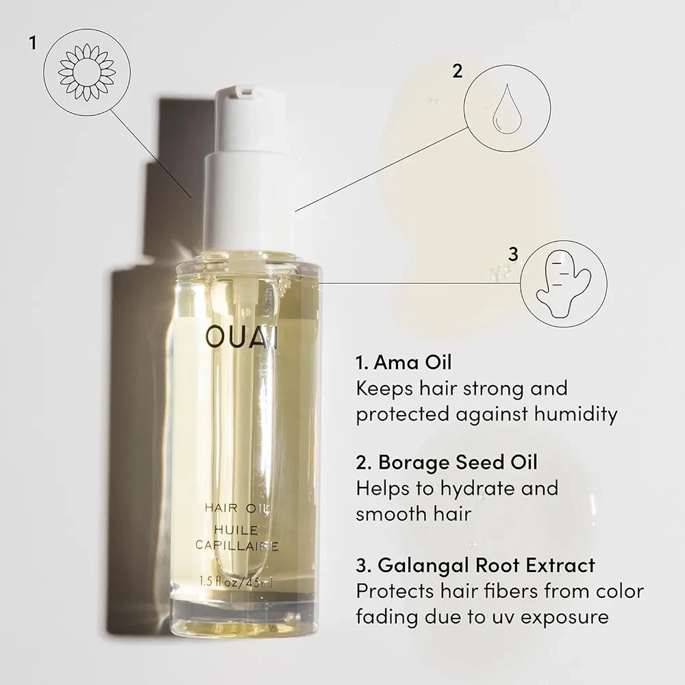 OUAI Hair Oil - Hair Heat Protectant Oil for Frizz Control - (0.45 oz)