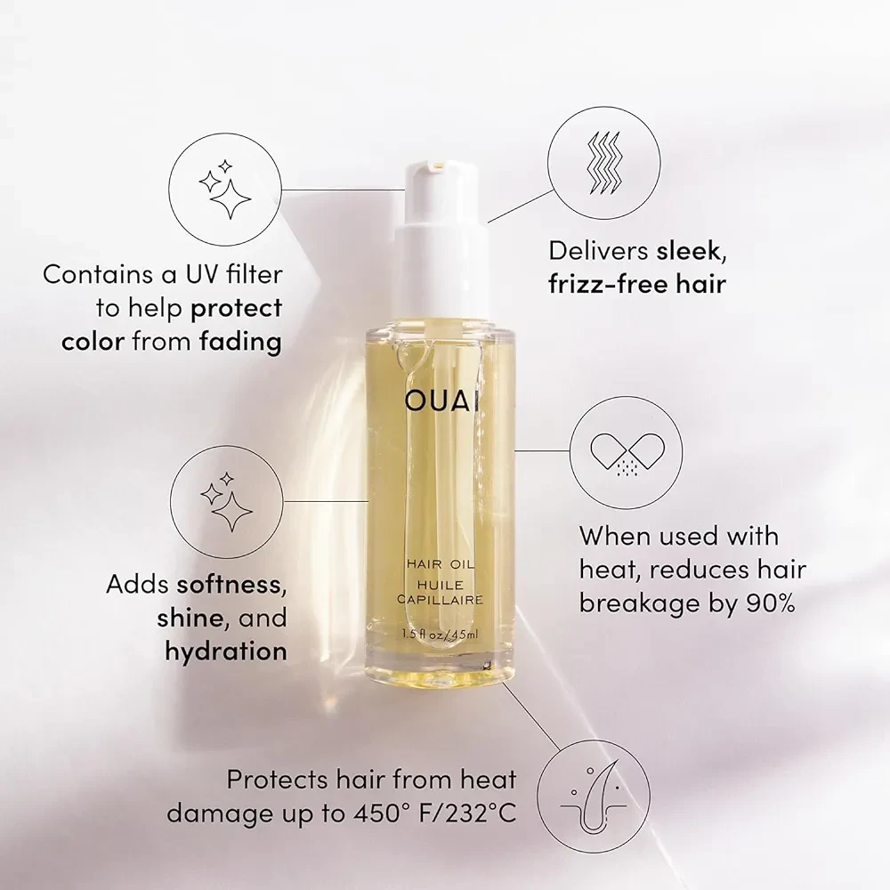 OUAI Hair Oil - Hair Heat Protectant Oil for Frizz Control - (0.45 oz)