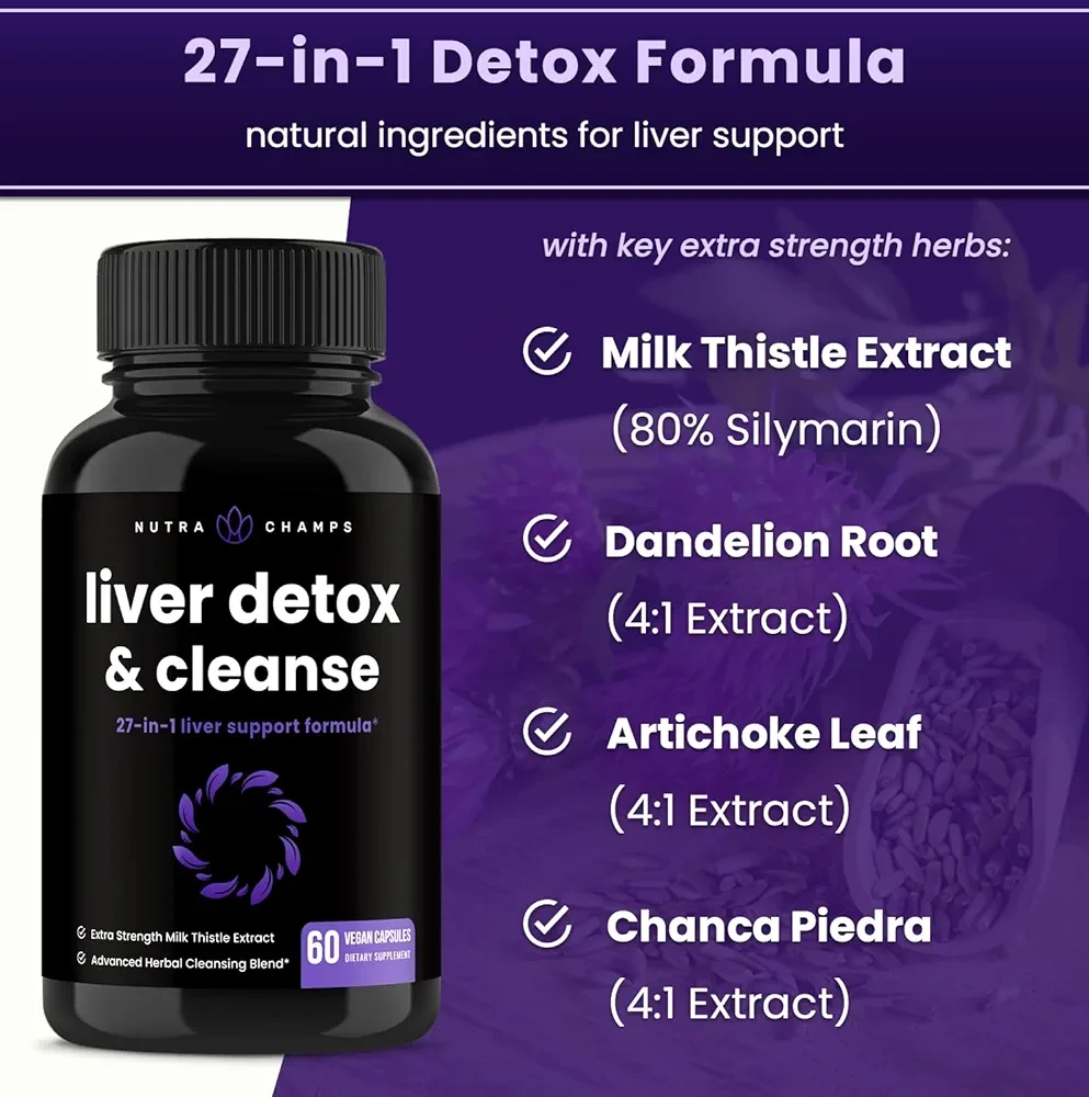 Liver Cleanse Detox & Repair Formula | 20+ Herbs, 60 Capsules