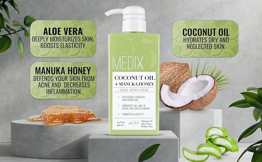 MEDIX Coconut Body Lotion + Manuka Honey Cream - 15 Fl Oz