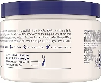 Vaseline Illuminate Me Shea Butter Whipped Body Butter -11 oz