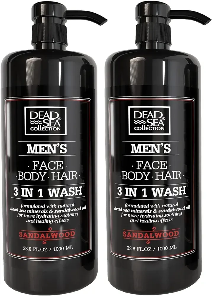 Dead Sea Collection 3 in 1 Body Wash for Men - (33,8 Fl. Oz. Each)