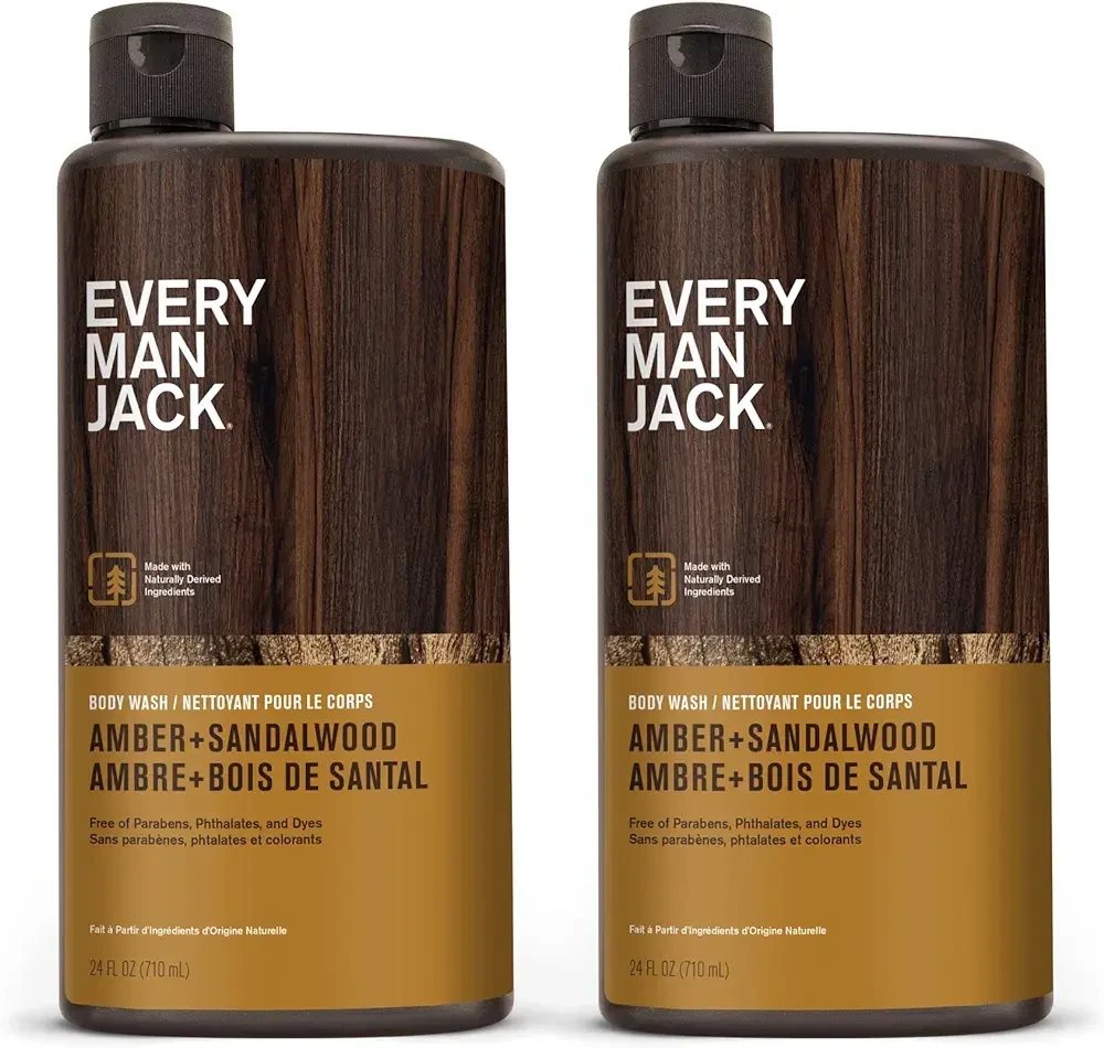 Every Man Jack Amber+Sandalwood Hydrating Mens Body Wash -24oz