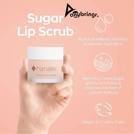 Vegan and Cruelty-Free Sugar Lip Scrub Exfoliator by Hanalei (22 g)