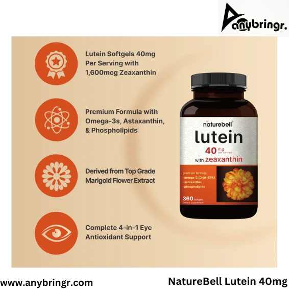 NatureBell Lutein 40mg & Zeaxanthin 1,600mcg Softgels !