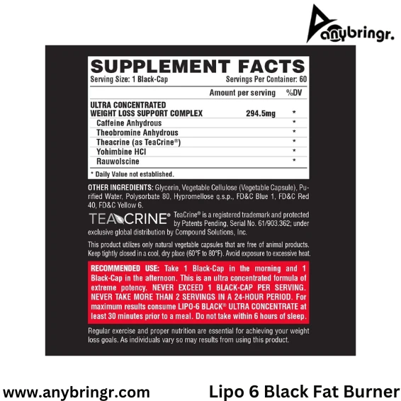 Lipo 6 Black Ultra Concentrate  Powerful  Fat Burner ! For Male