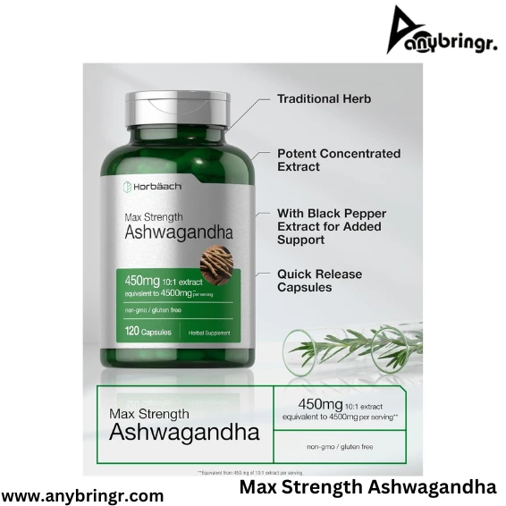 Ashwagandha Capsules | 4500 mg | 120 Count | Non GMO & Gluten Free