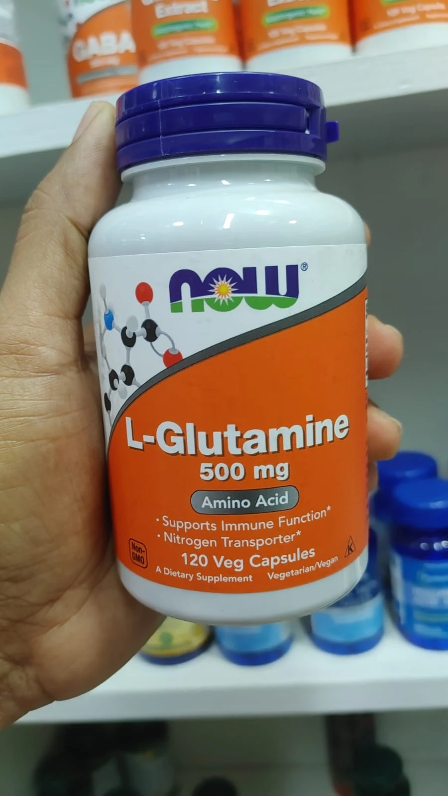 NOW L-Glutamine 500MG - 120 Vegan Capsules