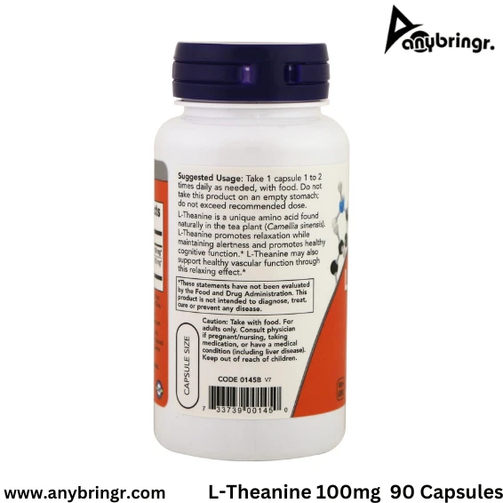 Now Foods L-Theanine 100 mg  90 Veg Capsules