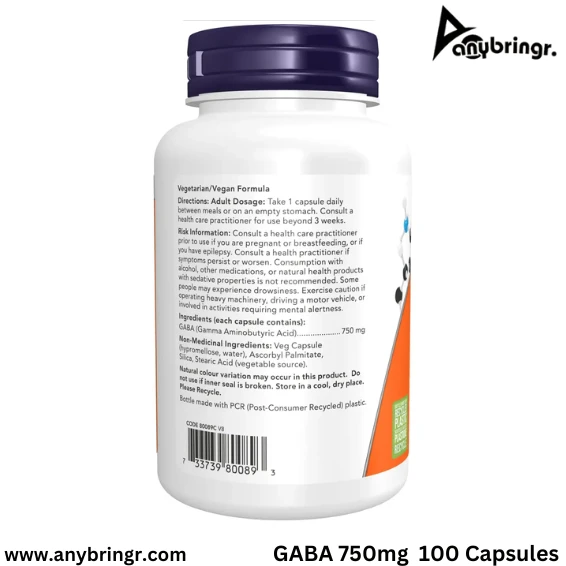 NOW Foods GABA 750 mg - Natural Stress Relief & Sleep Support