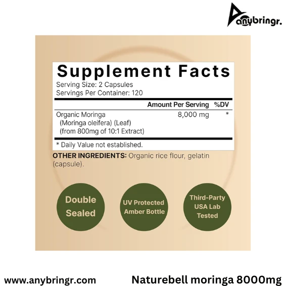 NatureBell Moringa Capsules 8000mg | 240 Capsules