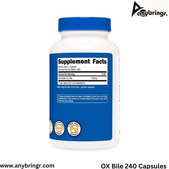 Nutricost Ox Bile  125mg - 240 Capsules