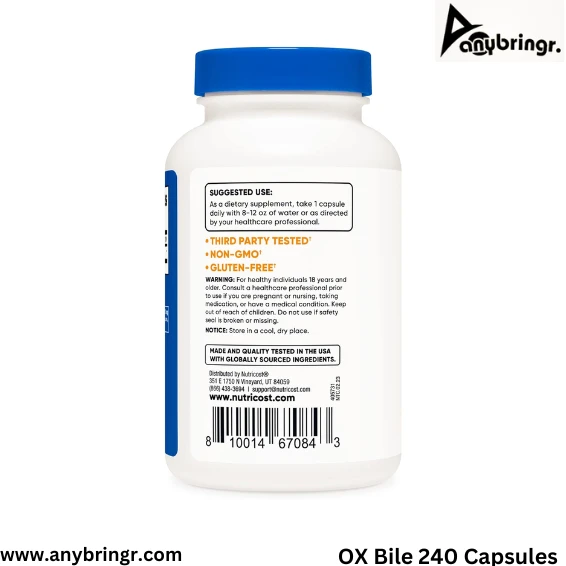 Nutricost Ox Bile  125mg - 240 Capsules