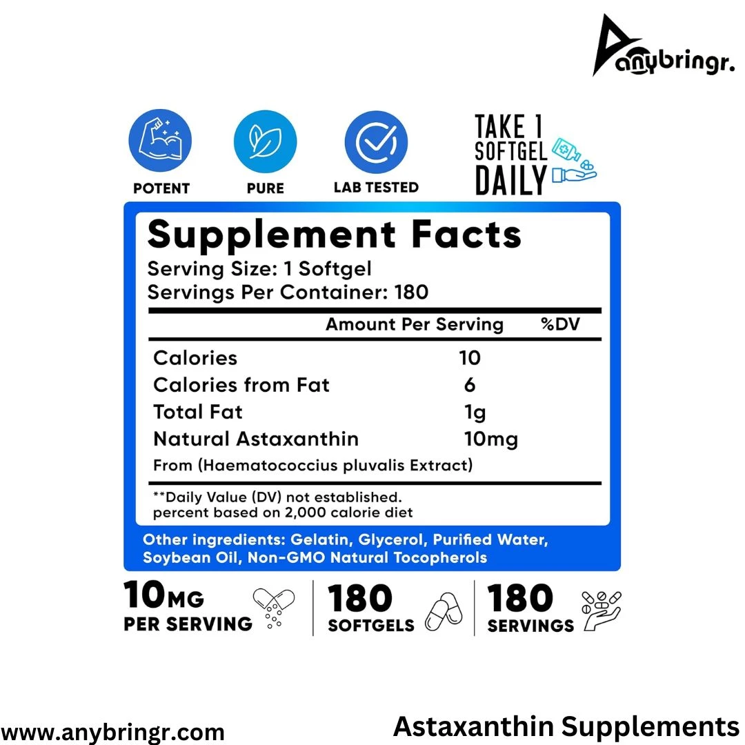 Astaxanthin 10mg Softgel - Boost Skin, Eye, & Joint Health