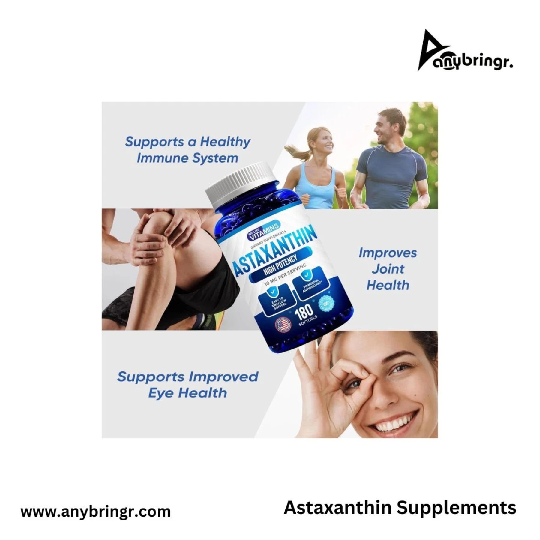 Astaxanthin 10mg Softgel - Boost Skin, Eye, & Joint Health